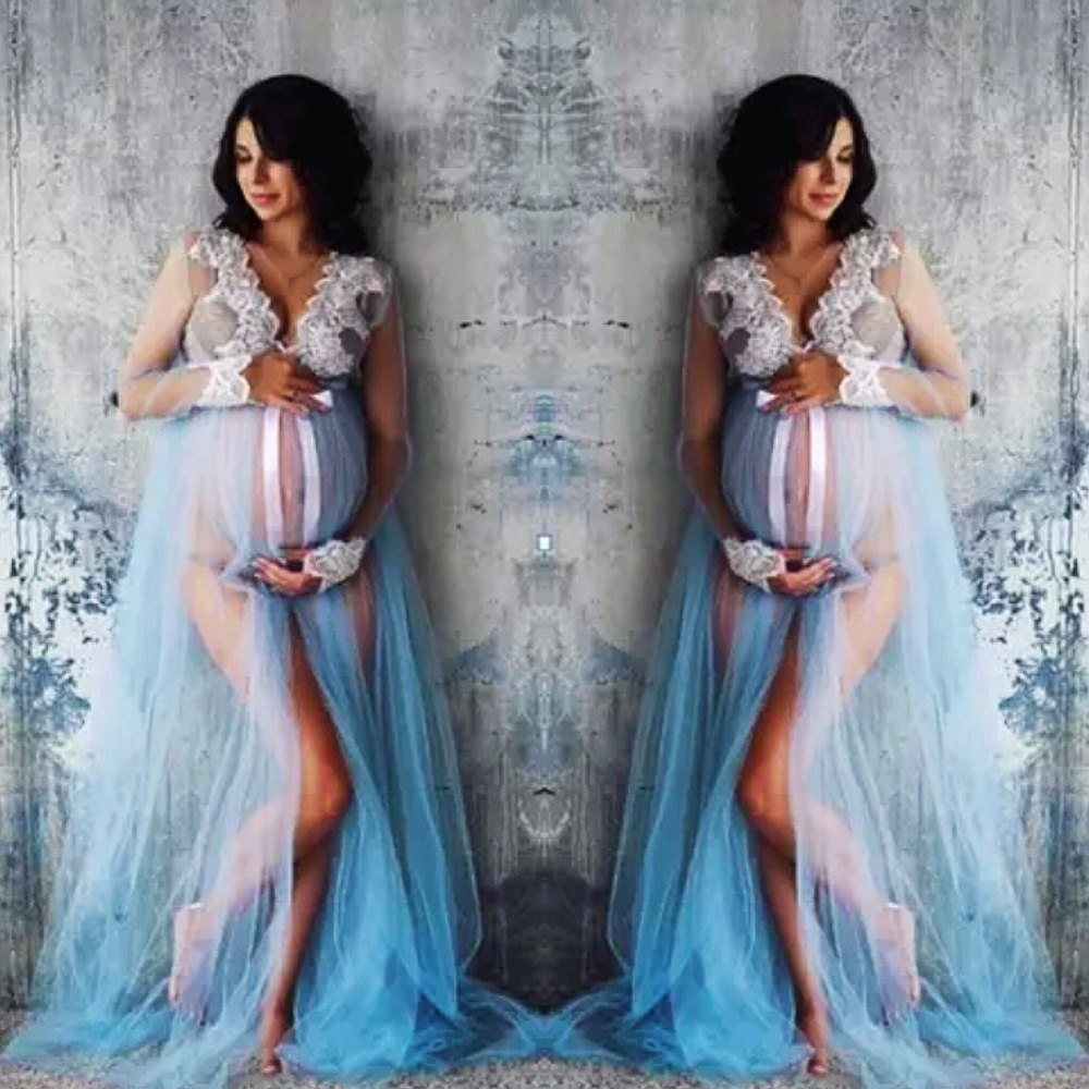 NWT Maxi Lingerie Lace Chemise Embroidered Robe